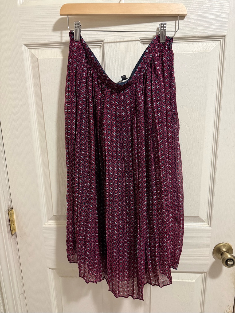 Banana Republic Burgundy Printed Circle Skirt